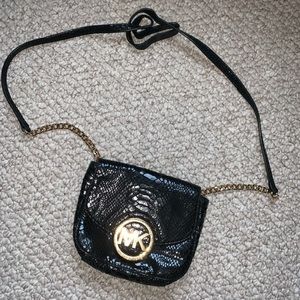 MK FULTON SNAKESKIN CROSSBODY BAG